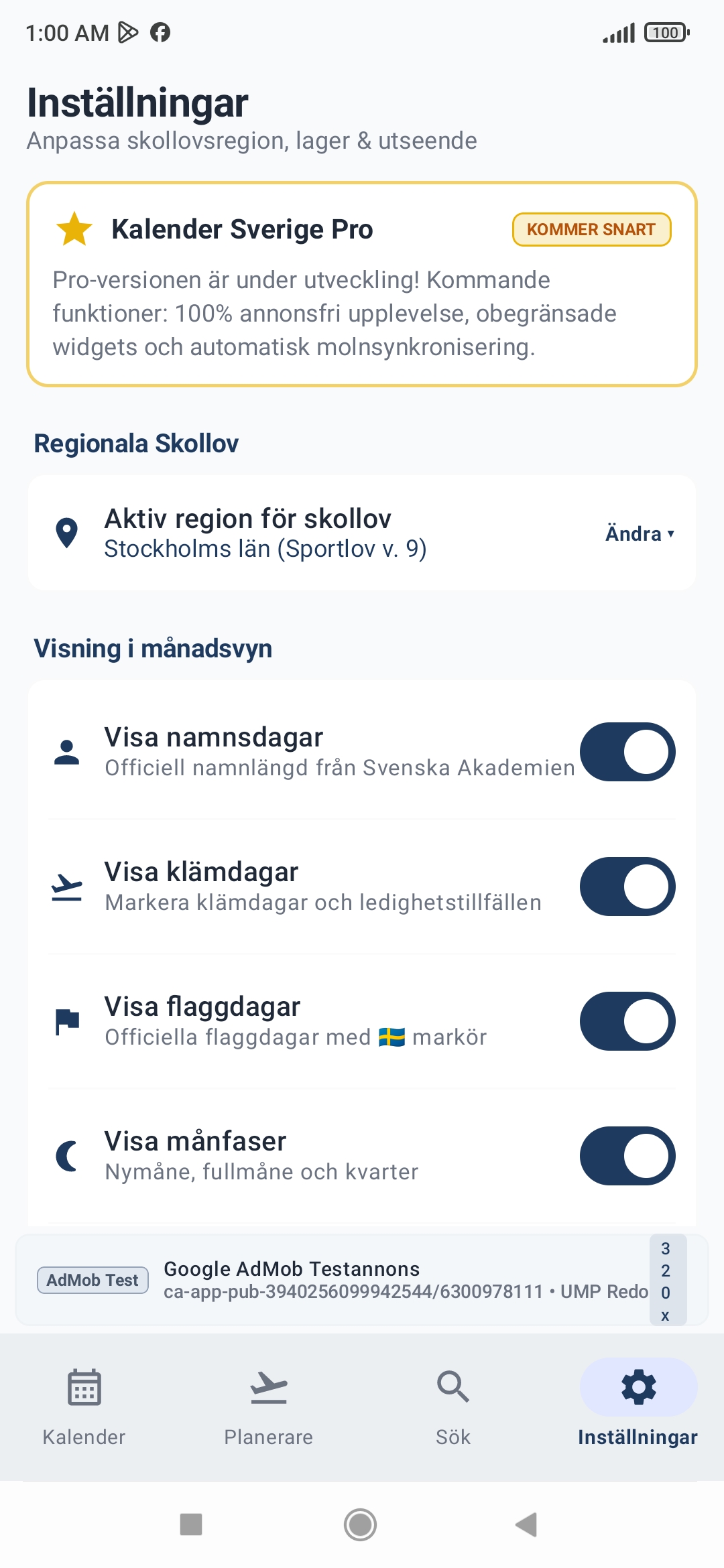 Kalender med namnsdagar 2027 – svenska namnsdagar